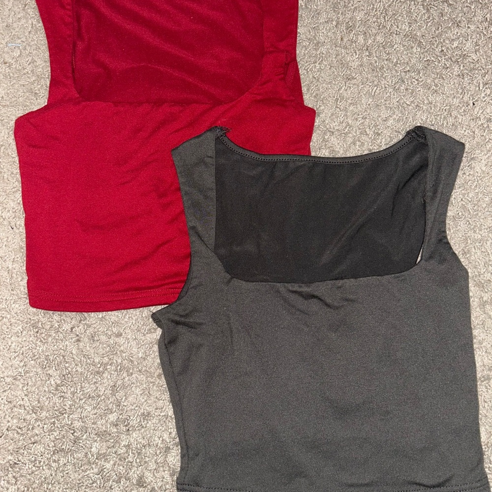 Garage Red and Black Tank Tops